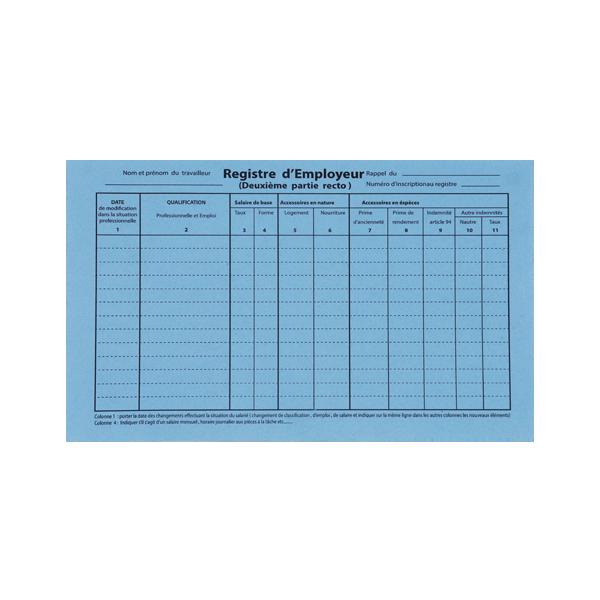 REGISTRE EMPLOYEUR 2E PARTIE RR