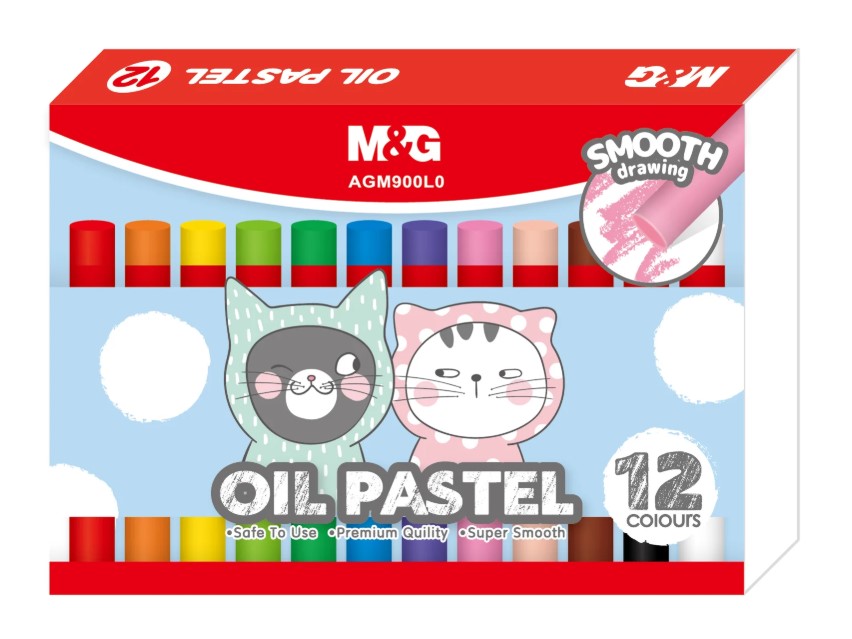 CRAYON A CIRE RONDE PASTEL 12 COULEURS MG AGM900L0 