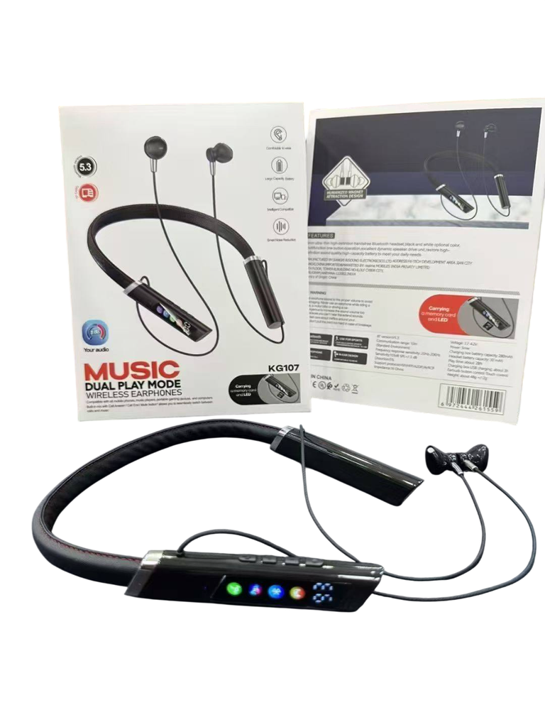 ECOUTEUR WIRELESS MUSIC DUAL PLAY MODE KG107