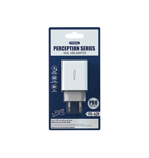 [STO:CHAR-02778] CHARGEUR SECTEUR EN USB PRODA/REMAX MOD.PD-A28 (2USB)