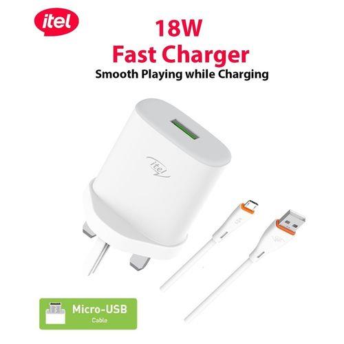 [STO:CHAR-02709] CHARGEUR  ITEL QC3.0 18W M21P FAST CHARGE