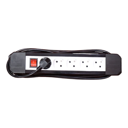 [STO:BLOC-00726] BLOC MULTIPRISE INGELEC 5PRISES AVEC INTERRUPTEUR 3M MOD.2 (NOIR)