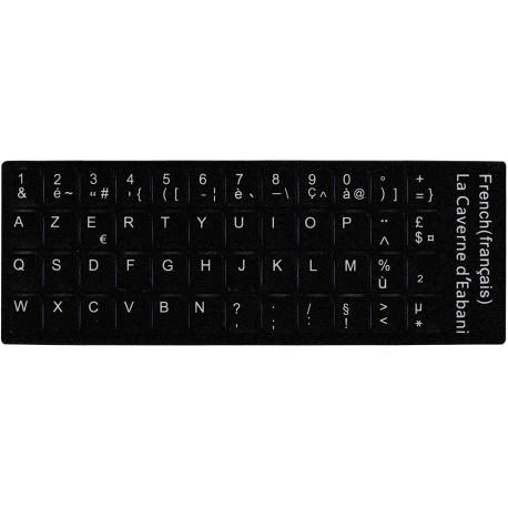 [STO:AUTO-00359] AUTOCOLLANT POUR TOUCHE CLAVIER AZERTY NOIR
