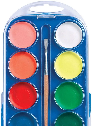 [STO:AQUA-00242] AQUARELLES CARIOCA 12 PASTILLES + PINCEAU UNIVERSAL 42400/42404