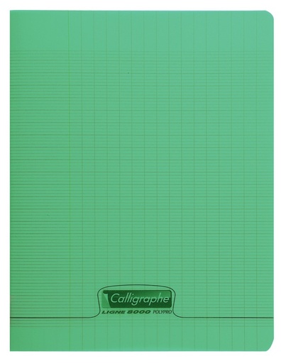 [STO:CAHI-01563] CAHIER 17*22 192P 90G POLYPRO CALLIGRAPHE VERT