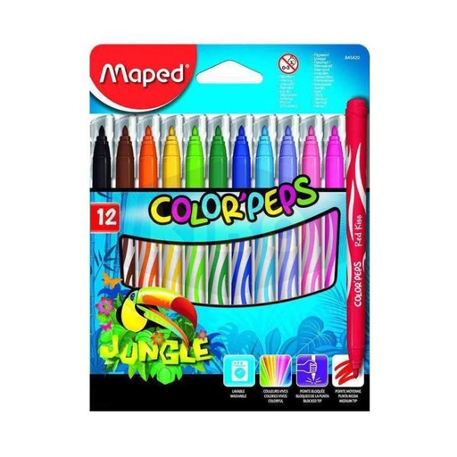 [STO:FEUT-04462] FEUTRE MAPED 12 CL COLOR PEPS JUNGLE A0220120