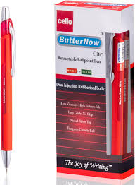 [STO:STYL-09042] STYLO A BILLE BUTTERFLOW CLIC ROUGE CELLO 0.8MM/HYD