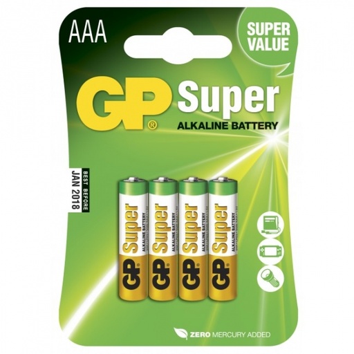 [STO:PILE-07269] PILE ALKALINE GP LR03 PLAQUETTE DE 4