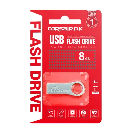 [STO:FLAS-04679] FLASHDISK 8GB CORSAIR-DK METAL USB2.0
