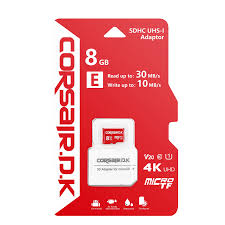 [STO:CART-11237] CARTE MEMOIRE MICRO-SD 8GB CORSAIRDK AVEC ADAPTATEUR SD